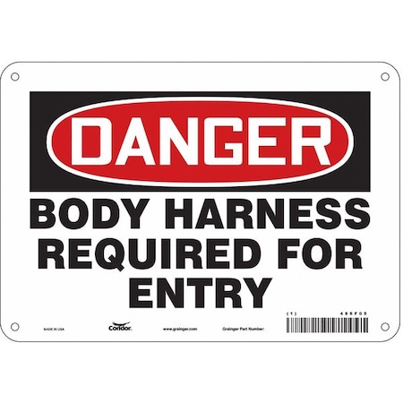 Safety Sign, 7 In Height, 10 In Width, Aluminum, Vertical Rectangle, English, 486F05