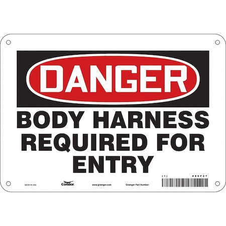 Safety Sign, 7 In Height, 10 In Width, Polyethylene, Vertical Rectangle, English, 486F07