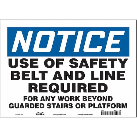 Safety Sign, 10 In Height, 14 In Width, Vinyl, Horizontal Rectangle, English, 486F38