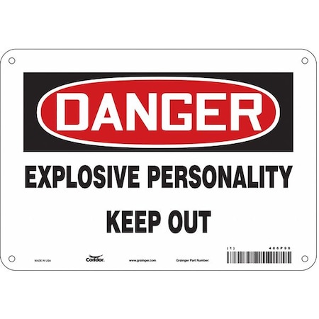 Safety Sign, 7 In Height, 10 In Width, Polyethylene, Vertical Rectangle, English, 486P98