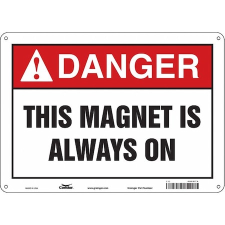 Safety Sign, 10 In Height, 14 In Width, Polyethylene, Horizontal Rectangle, English, 486R74