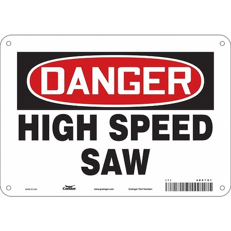 Safety Sign, 7 In Height, 10 In Width, Polyethylene, Vertical Rectangle, English, 486T81