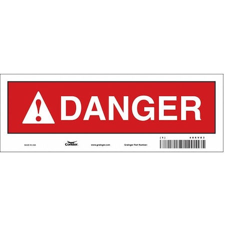 Safety Sign,10 W,3-1/2 H,0.004 Thick, 486V83