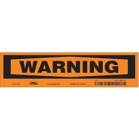 Safety Sign,9W,2-1/4H,0.004 Thickness, 486W98