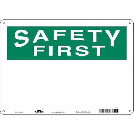 Safety Sign, 10 In Height, 14 In Width, Aluminum, Horizontal Rectangle, English, 486W36
