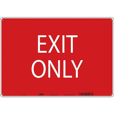 Exit Sign, English, 20 W, 14 H, Plastic, Red