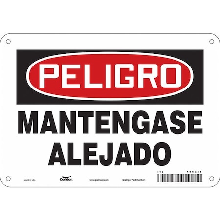 Safety Sign,10 W,7 H,0.032 Thickness