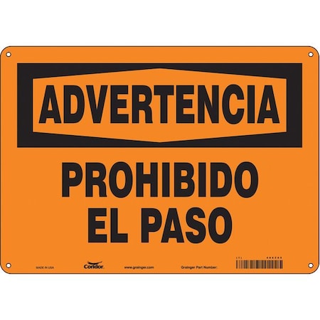 Safety Sign,14 W,10 H,0.032 Thickness