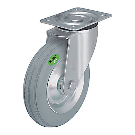 Solid Rubber Caster,155 Lb. Load,Swivel