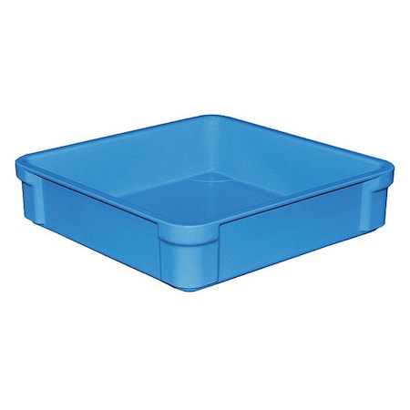 Stacking Container, Blue, Fiberglass Reinforced Composite, 14 3/4 In L, 14 3/4 In W, 3 1/2 In H