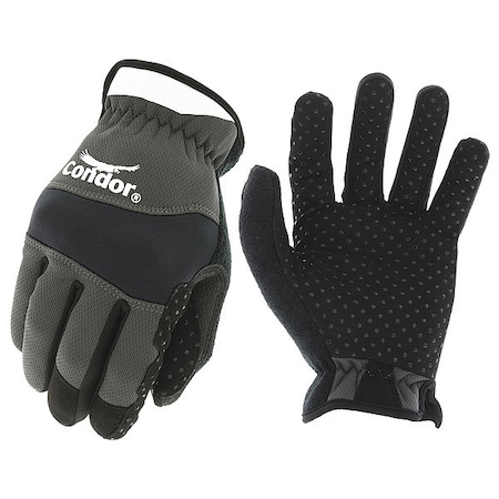 Mechanics Gloves, S, Black, Silicone Dots, Polyester