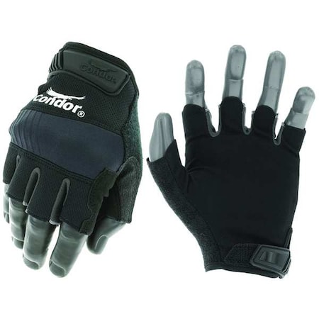 Mechanics Gloves, S, Black, Single Layer And Seamless, Polyester