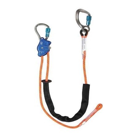 Adjustable Positioning Lanyard, 10 Ft., 310 Lb. Weight Capacity, Orange