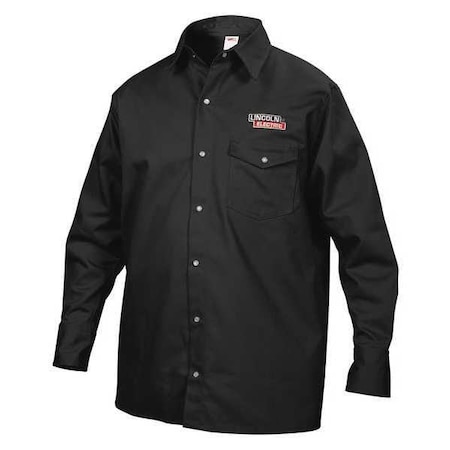 Flame-Resistant Collared Shirt,Black,M