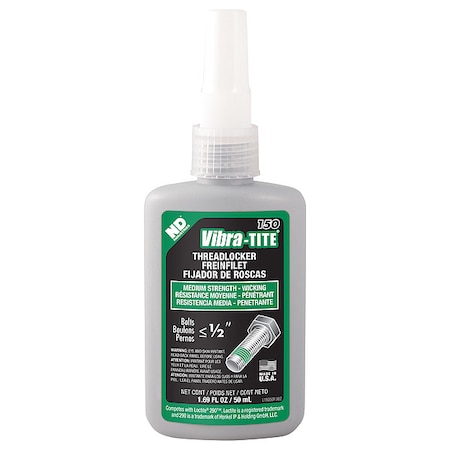 Wicking Threadlocker, VIBRA-TITE 150, Green, Medium Strength, Liquid, 50 ML Bottle
