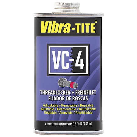 Reusable Threadlocker, VIBRA-TITE VC-4, Red, High Strength, Liquid, 250 ML Can