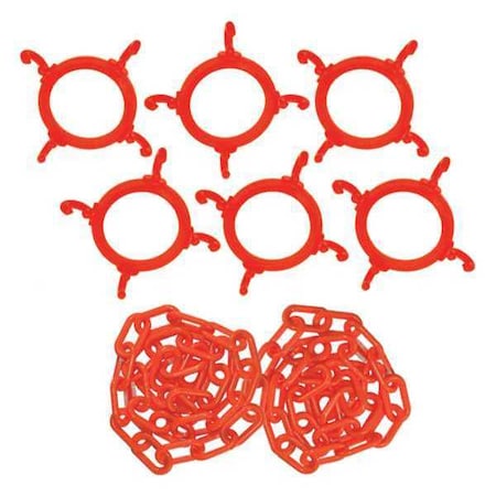 Cone Chain Connector Kit - Orange (50 Ft. Of 2 Chain)