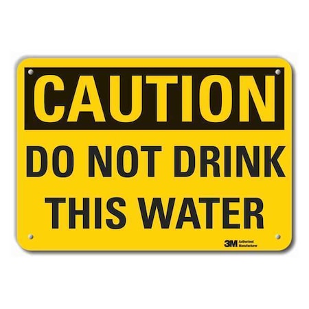 Reflective  Potable Water Caution Sign, 10 In Height, 14 In Width, Aluminum, Horizontal Rectangle