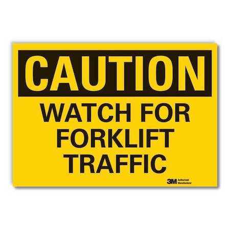 Caution Sign,5 In. H,Vinyl, 5 In H, 7 In W, Reflective, Horizontal Rectangle, LCU3-0305-RD_7x5