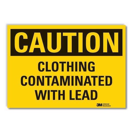 Caution Sign, 7 In H, 10 In W, Non-PVC Polymer, Vertical Rectangle, English, LCU3-0332-ED_10x7
