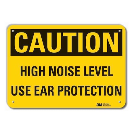 Caution Sign,7 In. H,Aluminum,High Noise