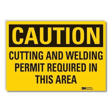Caution Sign, 10 In Height, 14 In Width, Non-PVC Polymer, Horizontal Rectangle, English