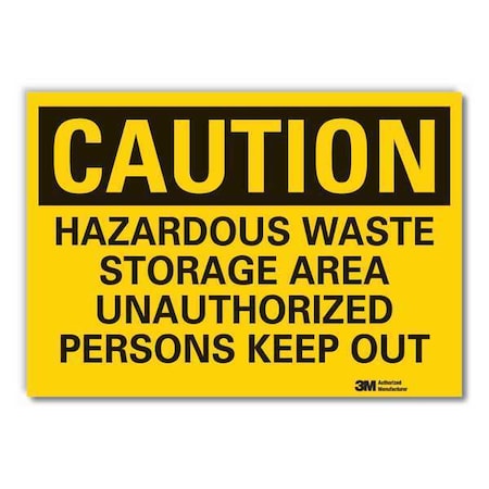Hazardous Waste Caution Reflective Label, 3 1/2 In H, 5 In W,English, LCU3-0448-RD_5x3.5