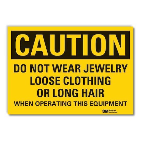 Caution Sign, 7 In Height, 10 In Width, Non-PVC Polymer, Vertical Rectangle, English