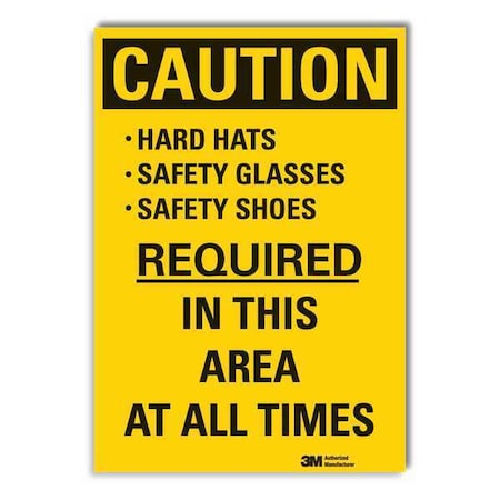 Caution Sign,10W,14 H,0.004 Thickness, LCU3-0469-ED_10x14