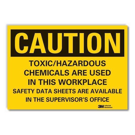 Toxic Materials Caution Reflective Label, 7 In Height, 10 In Width, Reflective Sheeting, English