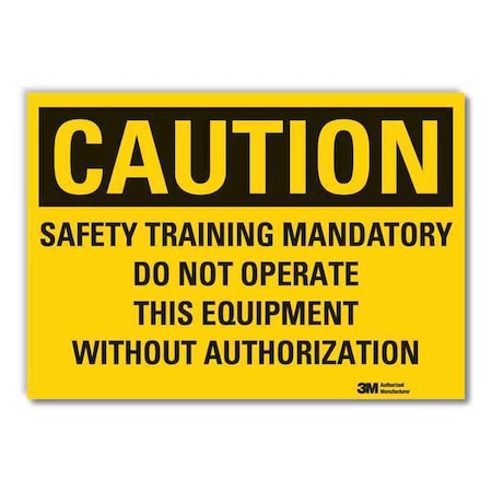 Machine & Operation Caution Reflective Label, 5 In Height, 7 In Width, Reflective Sheeting, English