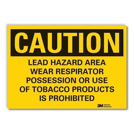 Lead Hazard  Caution Reflective Label, 5 In Height, 7 In Width, Reflective Sheeting, English