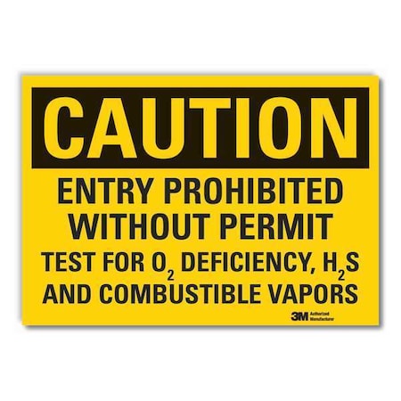 Combustible Vapors Caution Reflective Label, 3 1/2 In Height, 5 In Width, Reflective Sheeting