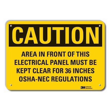 Caution Sign,7 In. H,Alum,Area In Front