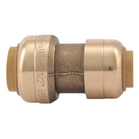 DZR Brass Reducing Coupling, 3/8 In X 1/2 In Tube Size