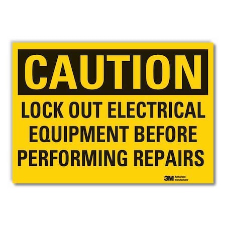 Caution Sign,10 W,7 H,0.004 Thickness, LCU3-0439-ED_10x7