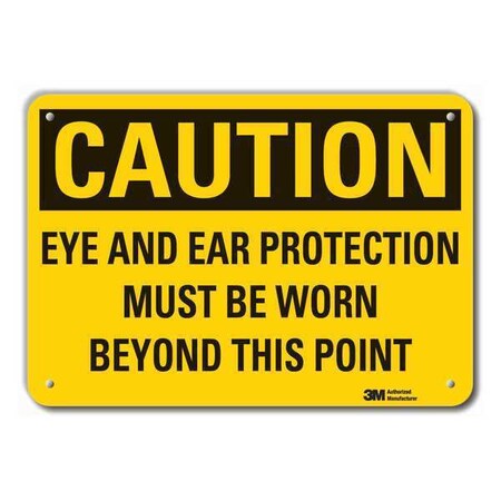 Caution Sign,7 In. H,Aluminum, LCU3-0431-RA_10x7