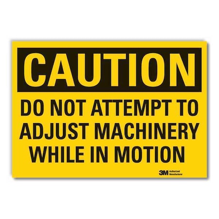 Machine & Operation Caution Reflective Label, 3 1/2 In Height, 5 In Width, Reflective Sheeting