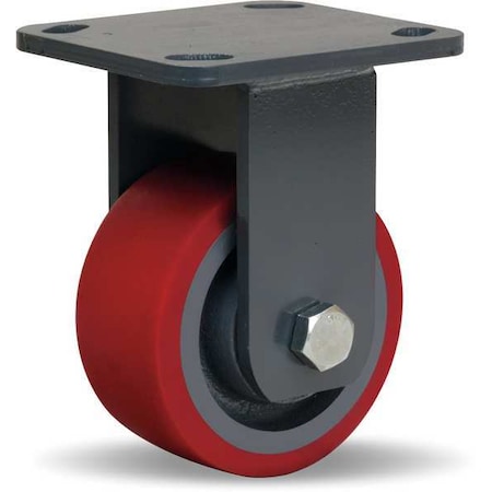 Plte Caster,Rgd,Poly,4 In.,900 Lb.,Red