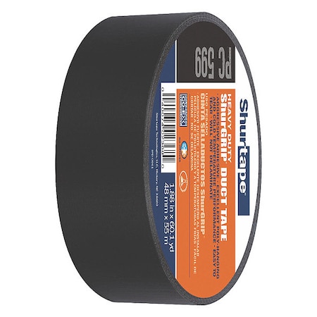 Duct Tape,55m L,Adhesion 131 Oz/in,Black