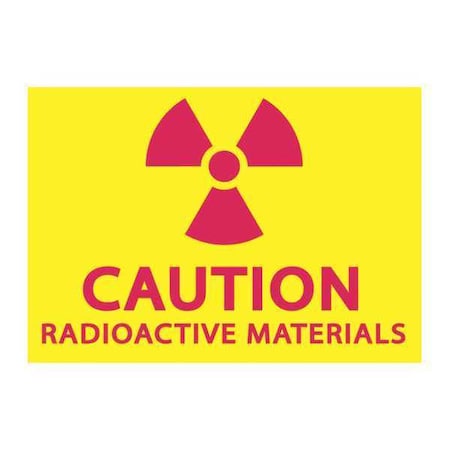 Radiation Sign, 7 In H, 10 In W, Aluminum, Rectangle,1929A