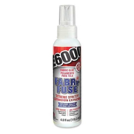 Fabric Glue, E6000 Series, Cloudy White(Wet), Clear(Dry), 8 Hr To 3 Day Full Cure, 4 Oz, Bottle