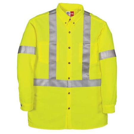 Flame Resistant Collared Shirt, Yellow, Tencate Tecasafe(R) Plus, M