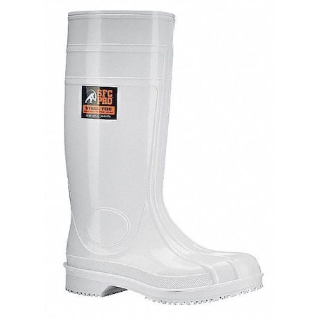 Size 12 Unisex Steel Boots, White