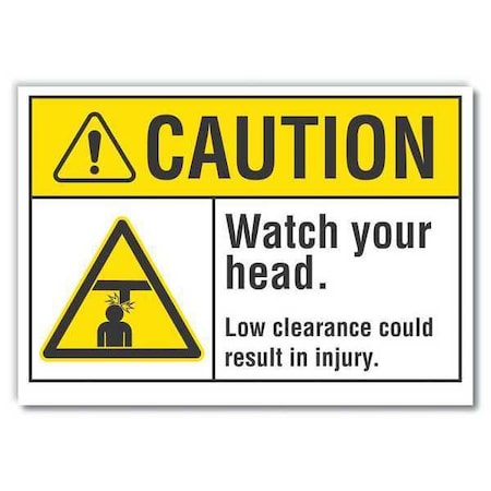 Caution Sign,Self-Adhesive Vinyl,7 In. H, LCU3-0007-RD_10x7