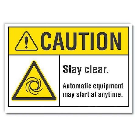 Caution Sign, 10 In Height, 14 In Width, Non-PVC Polymer, Horizontal Rectangle, English