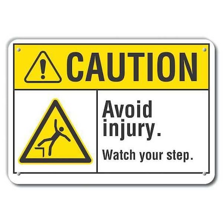 Caution Sign, 10 In H, 14 In W, Plastic, Horizontal Rectangle, English, LCU3-0023-NP_14x10