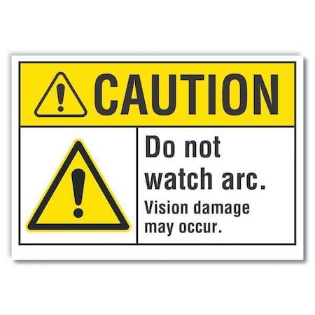 Caution Sign,10 W,7 H,0.004 Thickness, LCU3-0033-ED_10x7