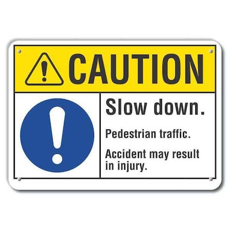 Caution Sign, 10 In H, 14 In W, Plastic, Horizontal Rectangle, English, LCU3-0046-NP_14x10