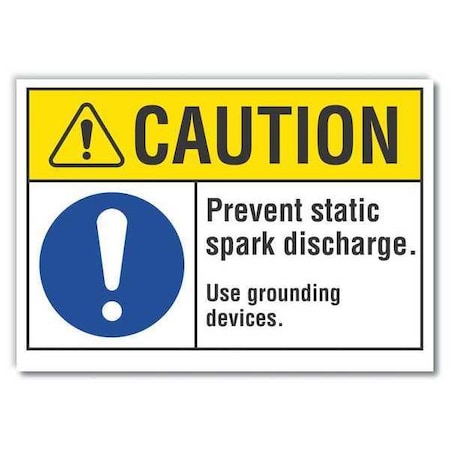 Caution Sign,Self-Adhesive Vinyl,10 In H, LCU3-0050-RD_14x10